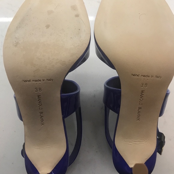 Manolo Blahnik Cobalt Blue Patent Leather Heels - Picture 5 of 8